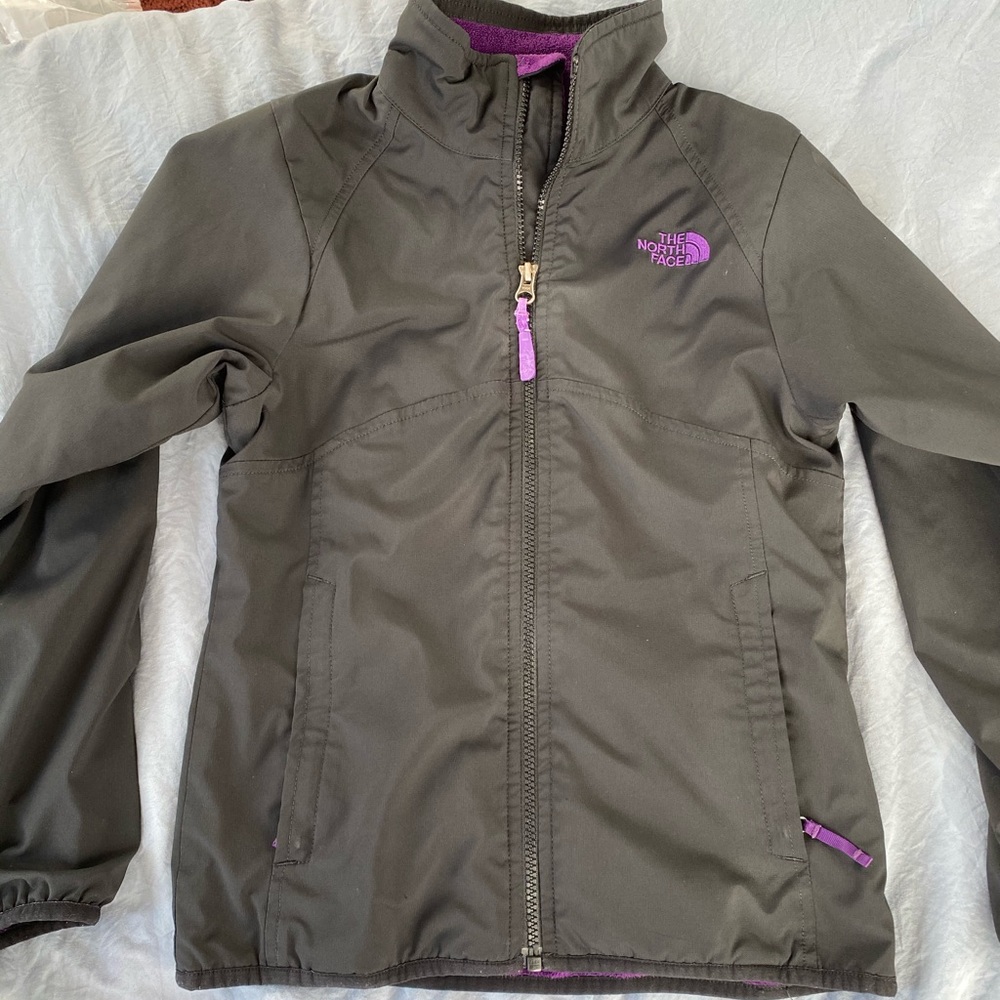 The North Face girl black/purple waterproof jacket
